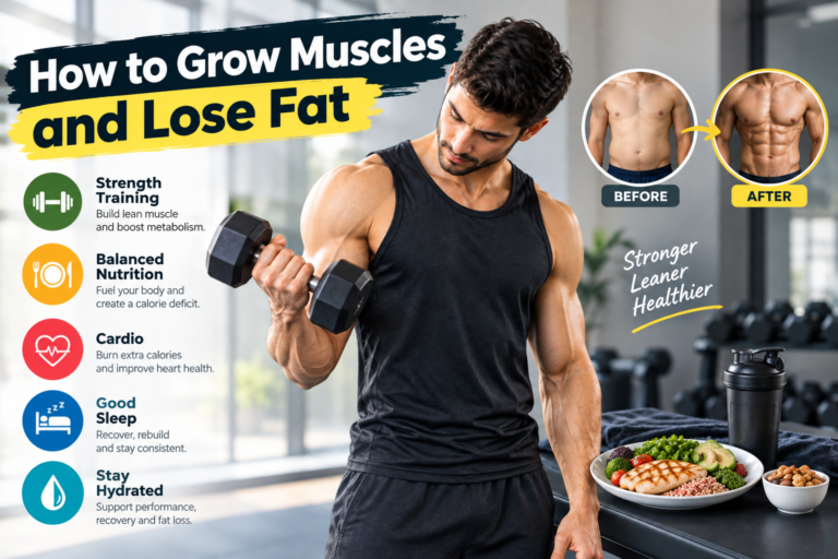 how to grow muscles and lose fat